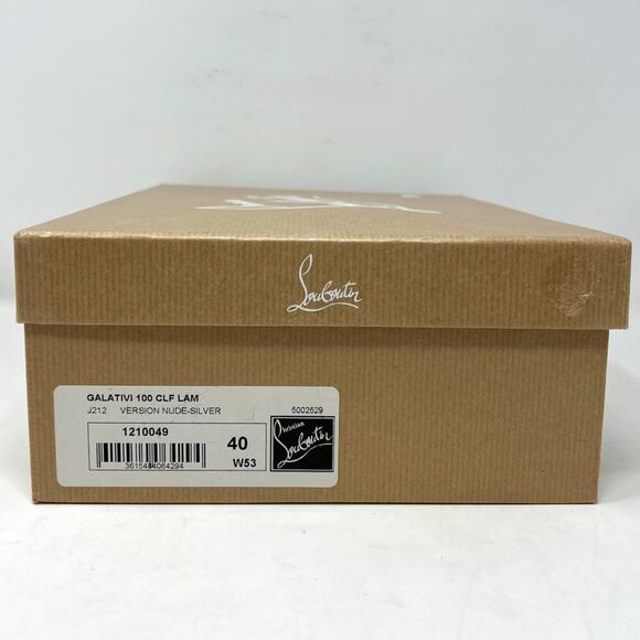 Christian Louboutin Silver Leather Mesh Galativi Pumps– Size 40 - Picture 9 of 10